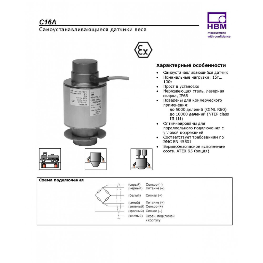 Тензодатчик HBM C16A 30T